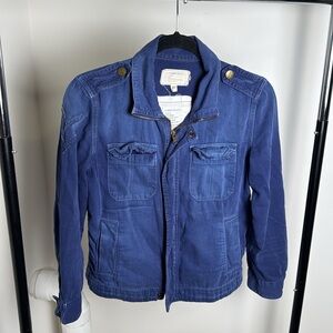 Current/Elliott The Brigade Zip Up Utility Jacket Blue Size 0 Patriot Blue